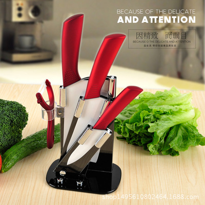 厂家批发 厨房五件菜刀套装 水果刀 礼品厨房刀具 陶瓷刀套装|ms