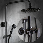黑色数字显示器花洒套装全铜美式卫生间淋浴浴室淋浴器花洒挂墙式