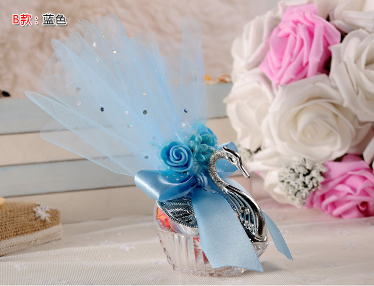 欧式创意水晶小天鹅喜糖盒 西式婚礼糖果盒子婚庆用品塑料喜糖盒详情图10