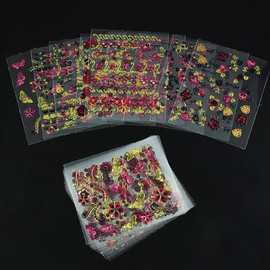 指甲3D美甲贴 24pcs/包 烫金花朵指甲贴 美甲饰品