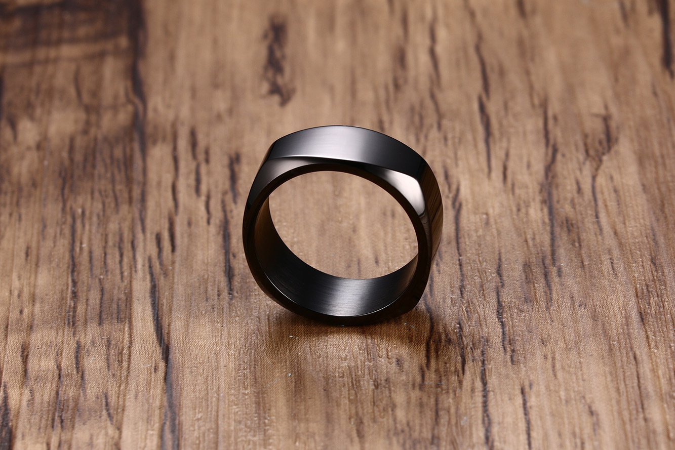Retro Solid Color Titanium Steel Rings 1 Piece