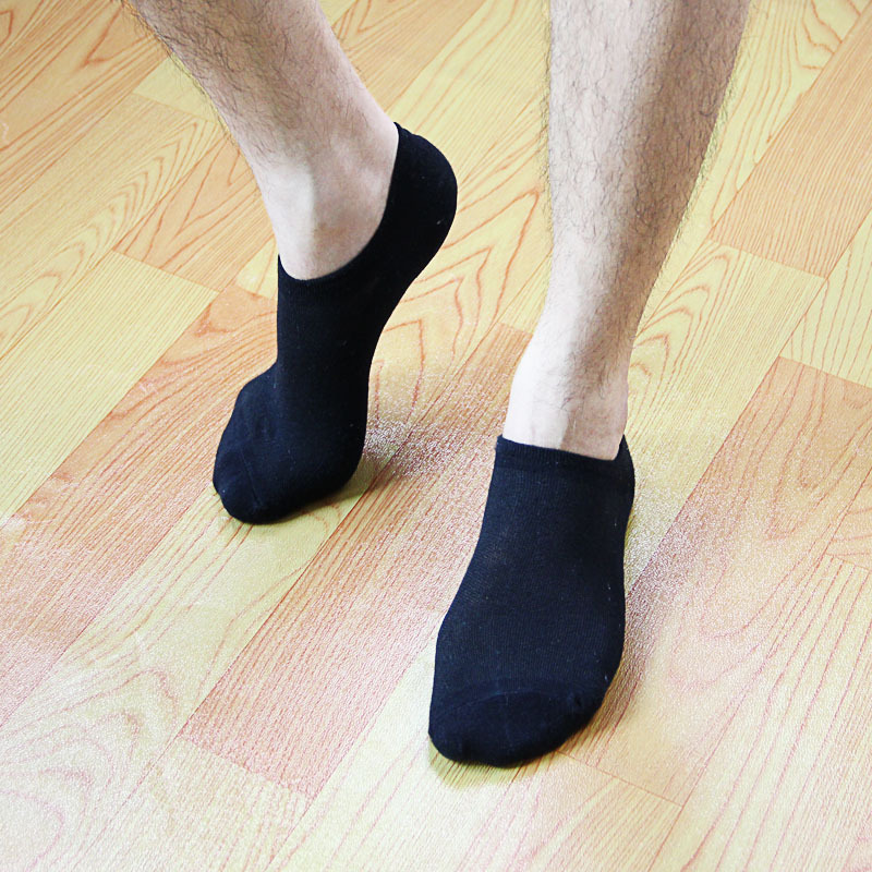 袜子男日系直角不掉跟四季纯棉硅胶防臭男士纯色运动袜隐形船袜|ms
