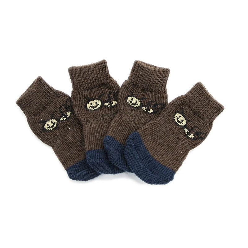 Носки для собак Носки для домашних животных Нескользящие хлопковые носки Крышка для ног собаки плюшевая собака Пудель принадлежности Обувь для собак Носки PS035