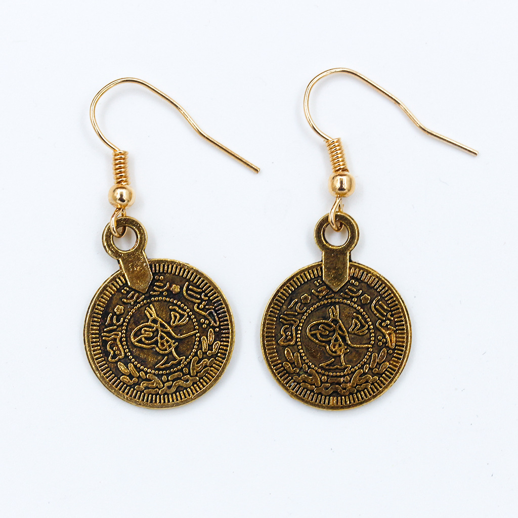 Geometric Round Earrings Vintage Totem Earrings Coin Earrings display picture 8