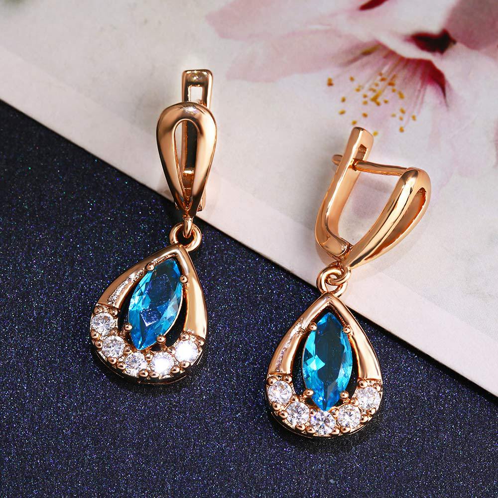Copper Fashion Geometric earring  blue  Fine Jewelry NHAS0413bluepicture7