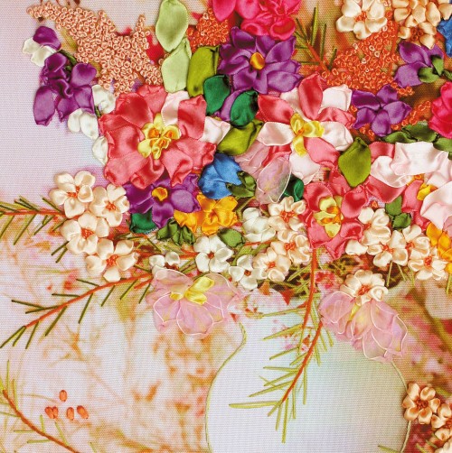 Oujin nianhua cinta bordado fábrica directa color impresión colgante pintura floral fragancia sala de estar entrada pintura decorativa