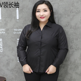 Осенняя черная рубашка, большой размер, по фигуре, длинный рукав