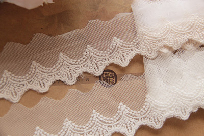 手工DIY花边蕾丝服装辅料玫瑰羽毛波浪 丝线刺绣花边 宽7cm