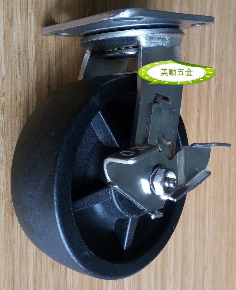 生产厂家 供应6 寸重型不锈钢带刹车耐高温脚轮万向轮