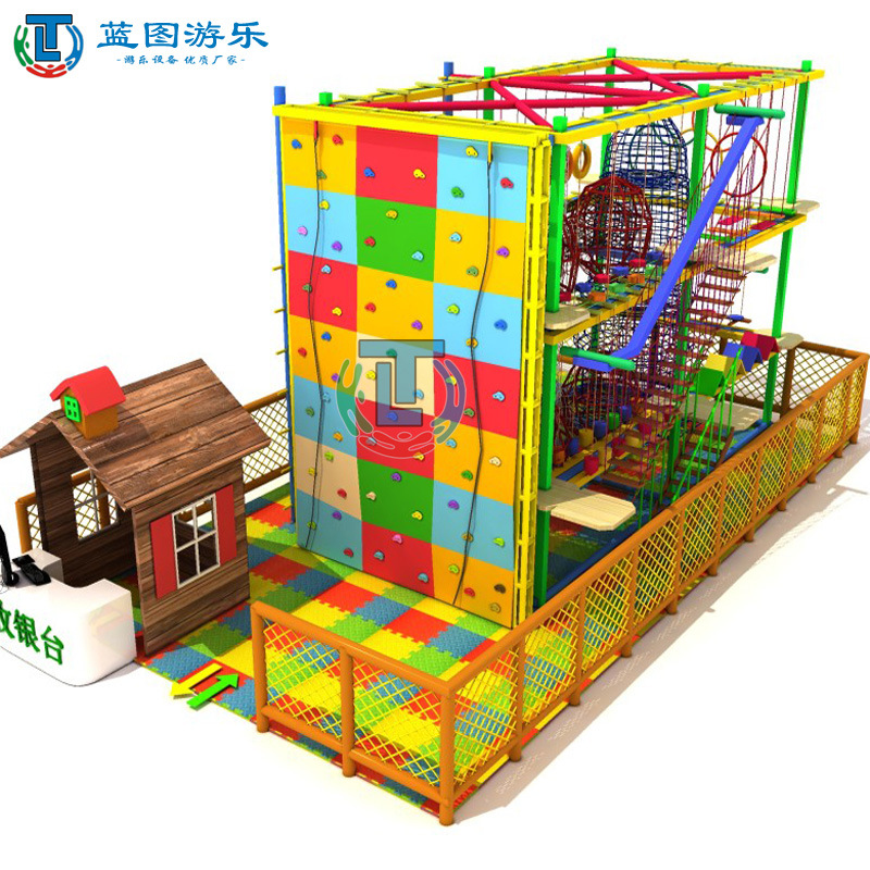 戶外拓展設備廠家定制 超市探險樂園 百萬海洋球池 新型攀爬繩網