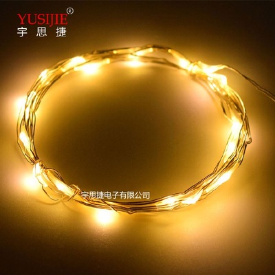 暖色白光LED 燈絲燈串小燈 3V 4.5V 20個燈珠 配2032電池盒套裝