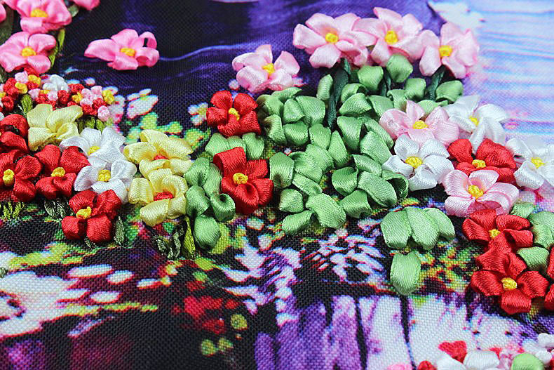 Oujin nianhua cinta bordado fábrica directa color impresión colgante pintura caliente hogar sala de estar entrada pintura decorativa