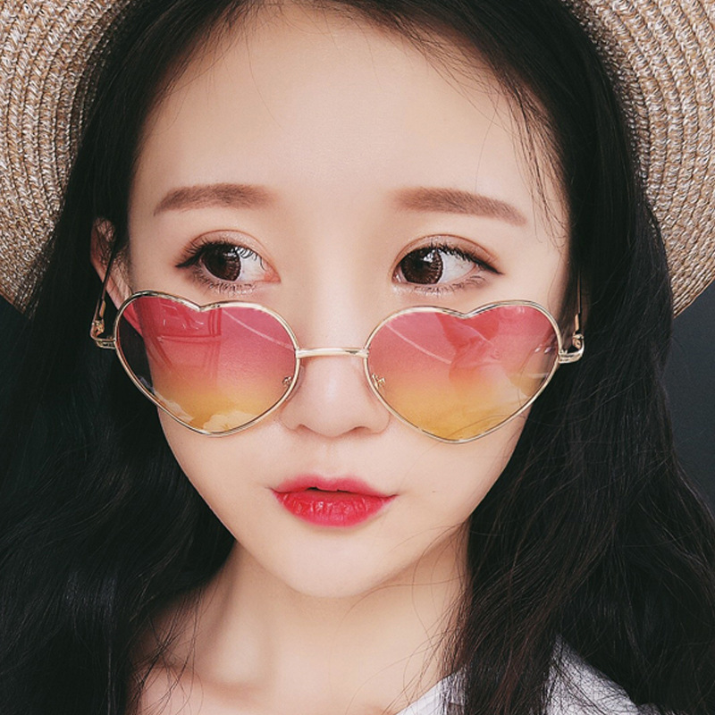 fashionable sunglasses heart-shaped