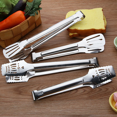 Non-magnetic 304 stainless steel food tongs, three-line thickened barbecue accessories, steak tongs, bread tongs, food tongs