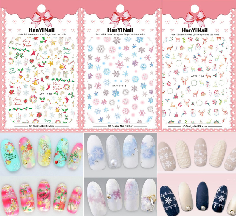 HanYi113-120 Ultra-thin Christmas Snowflake Henna Stickers with Adhesive Nail Art Stickers Nail Art Accessories