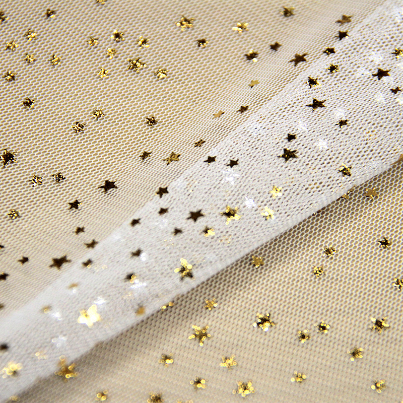 Encrypted 30A hexagonal mesh meal fabric bronzing small pentagram…