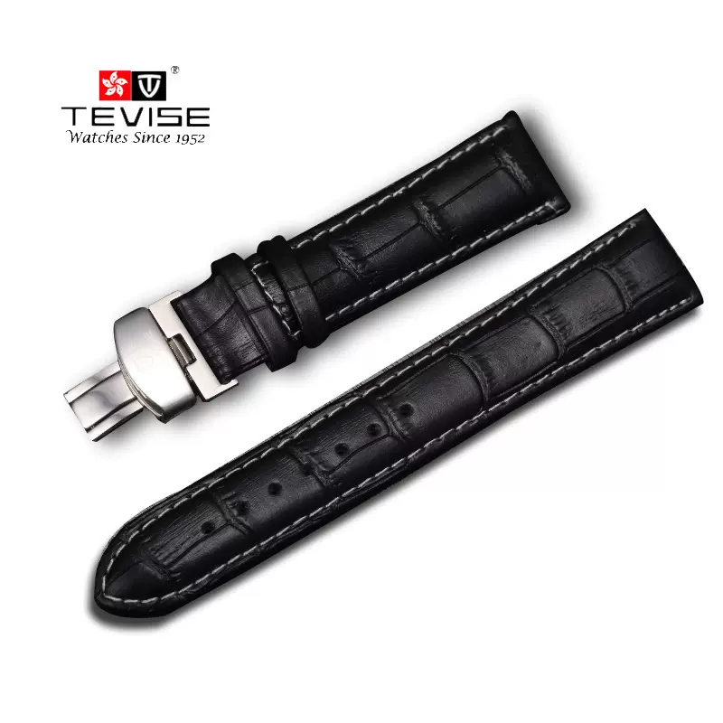 瑞士Tevise特威斯厂家直销手表皮带表带真牛皮头层