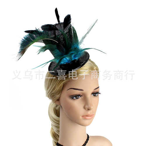 Party hats Fedoras hats for women Feather handmade banquet hat hat