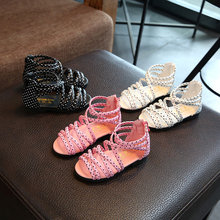 代發夏款兒童鞋韓版女童涼鞋鏤空編織花朵羅馬鞋時尚公主鞋子