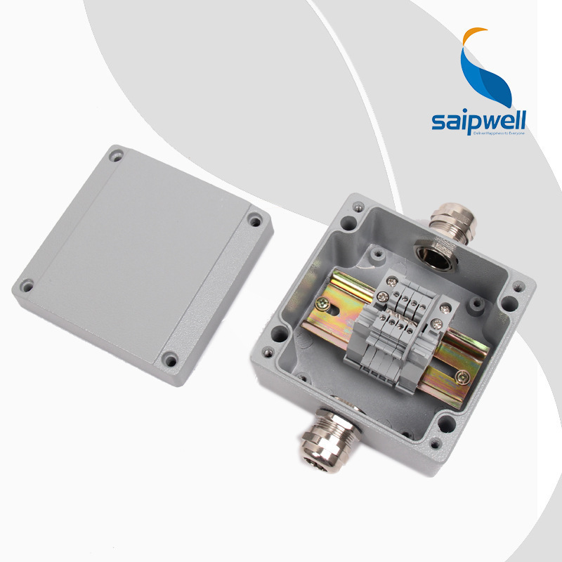 户外防水端子盒 一进一出铸铝接线盒 金属防水分线盒120*120*82