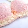 Lace underwear with steel rings, set, bra with bow, wholesale