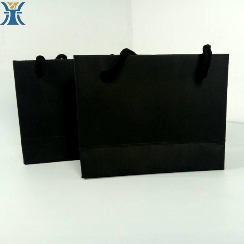 厂家定制款 小尺寸黑卡手提纸袋 加logo定制多尺寸高档制作款