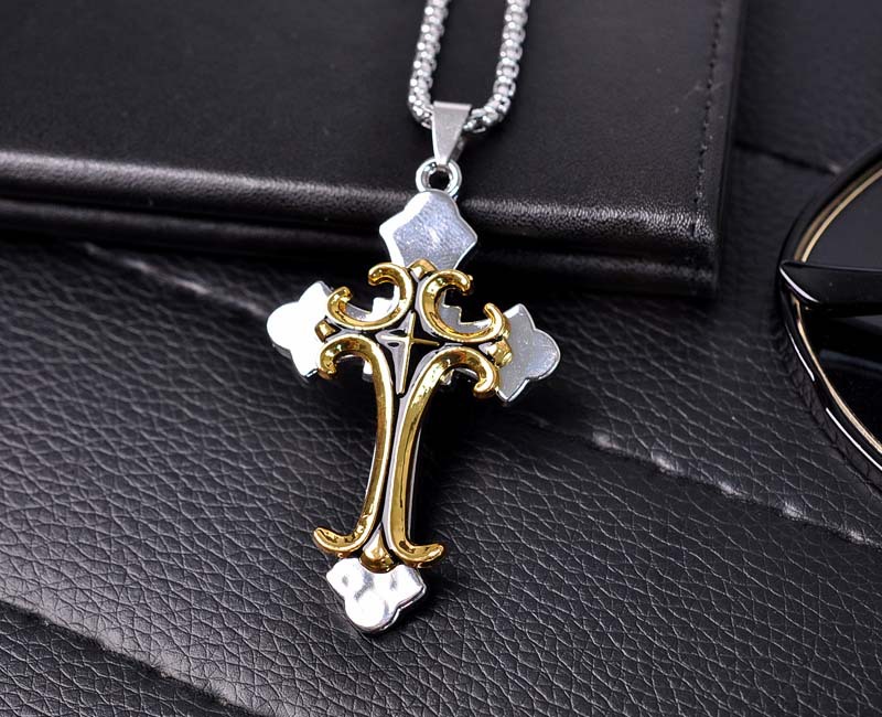 Luxe Croix Collier Vintage Homme Pendentif Chrétien Religieux Cadeaux avec  Exquis Box Bijoux En Argent Crucifix De Mode