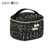 Cosmetic bag from pearl with zipper, handheld storage system for traveling