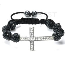 10mm ab软陶泥钻球编织 香巴拉手链水晶女士欧美