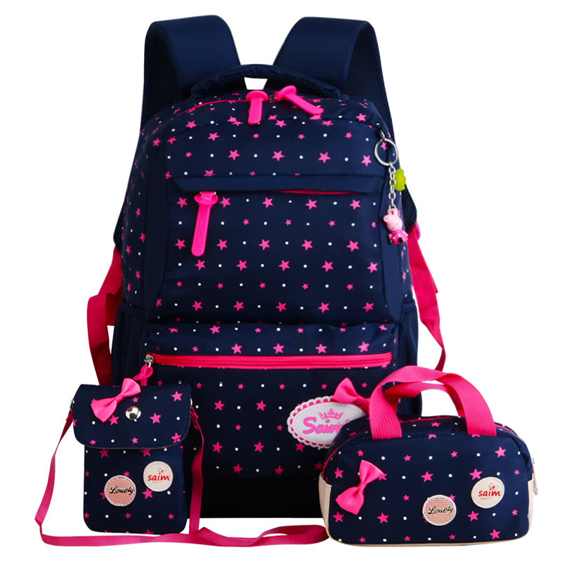 New Korean children's schoolbag schoolbag, schoolbag, schoolbag, lovely girl, three pieces of 3-4-5 grade Backpack