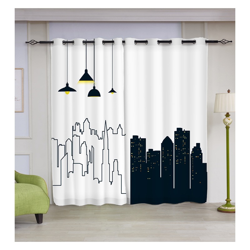 歐式書房臥室窗簾飄窗數碼窗簾定制遮光窗簾布 布藝窗簾壹件代發