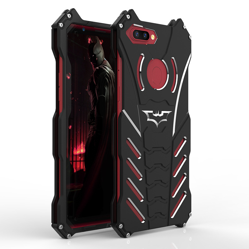 R-Just Batman Shockproof Aluminum Shell Metal Case with Custom Stent for OPPO R11s Plus & OPPO R11s
