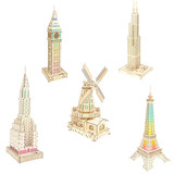 Парижская башня деревянная лазерная резьба 3D -симуляционное здание