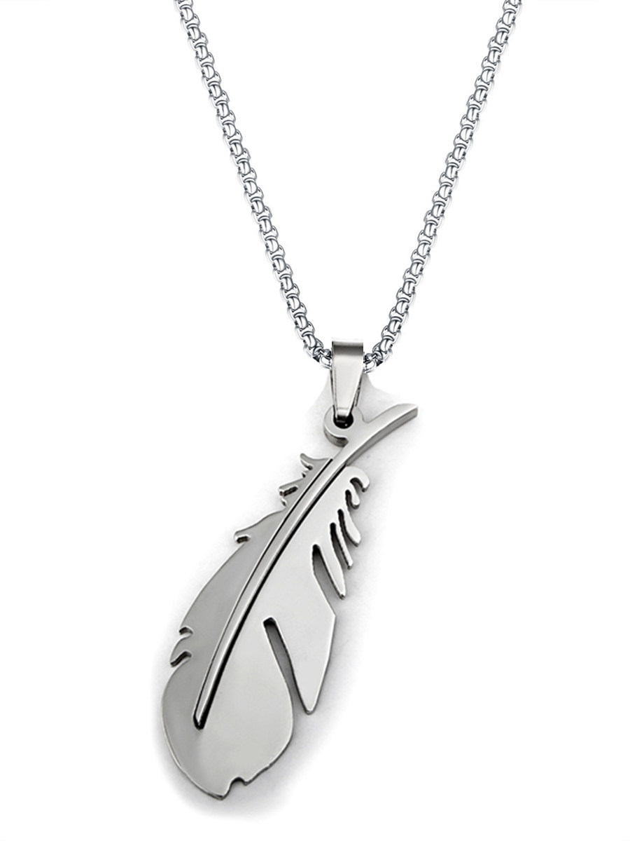 Simple pearlTitanium steel necklace (Gold)NHIM0864-Gold