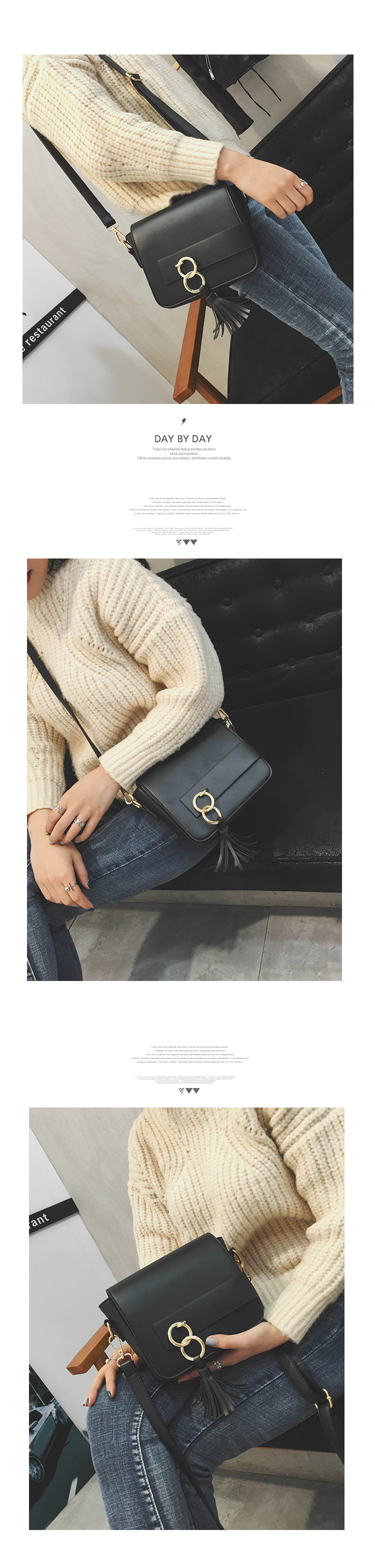 Korean version PUShoulder bag (black)NHPB0376-black