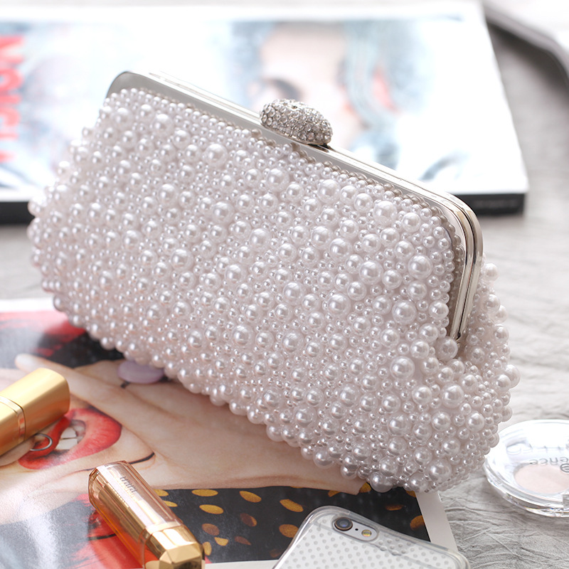 Evening Party Bag Handmade Beaded Full Pearl Bag Clutch Bag Fashion Cheongsam Bag display picture 6