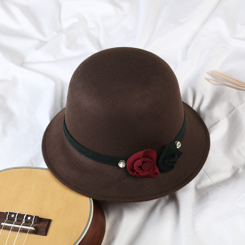 Nuevo estilo coreano sombrero superior de las mujeres cúpula de lana sombrero de la cuenca otoño e invierno al aire libre a prueba de frío cálido sombrero de las mujeres de fábrica lote directo