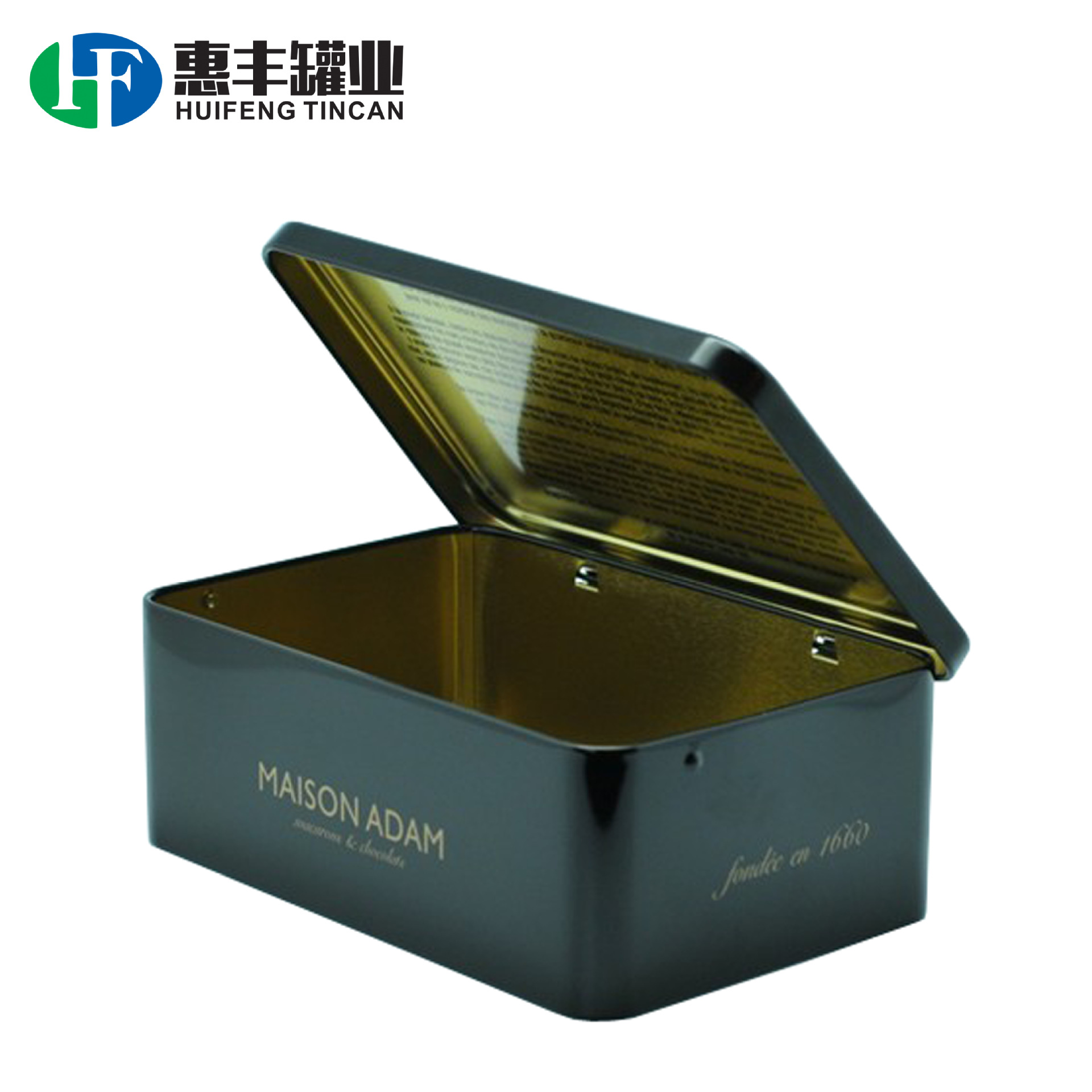 厂家生产长方扣底铁盒 方形翻盖马口铁罐礼品收纳储物盒 TIN BOX