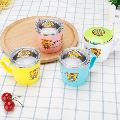 卡通儿童水杯304不锈钢内胆防溢口杯材质安全环保|ru
