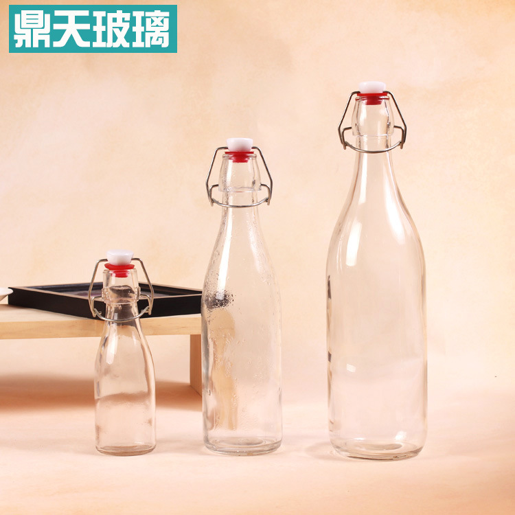 定制易扣酵素瓶透明玻璃酱油醋瓶无铅玻璃料酒瓶调料瓶
