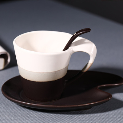 景德镇手工粗陶日式马克杯简约水杯情侣咖啡杯套装办公室喝水杯子|ms