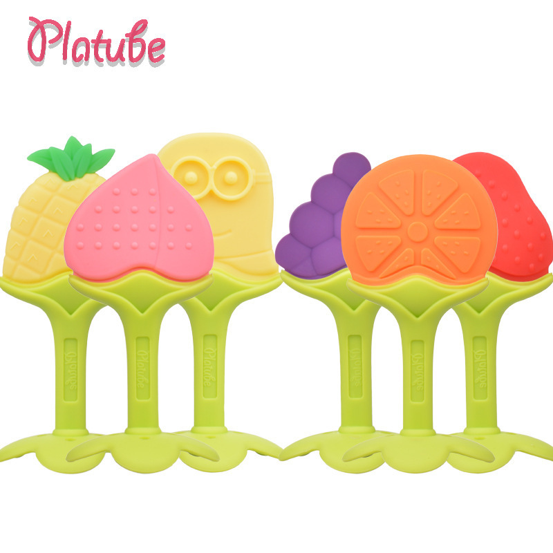 Dulaiduwan 2020 new pattern baby three-dimensional Dental gum silica gel Teether Infants fruit Dental gum 6073