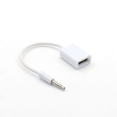 车载mp3转接线 USB母头转3.5MM U盘连接12V汽车CD机aux车用音频线