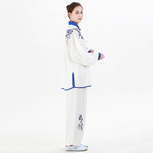 Tai chi Clothing embroidered kung fu uniforms morning execises training clothes martial arts stage performance competition clothes