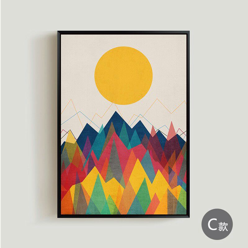 Hot Selling Nordic Modern Abstract Sea Sun Sunrise Living Room Decorative Painting Poster Core Bedroom Decorative Painting