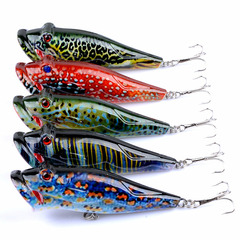 LB76 Lure Color Series Plastic Hard Baits 8cm/12.4g Surface Wave Popper Artificial Lures Realistic Fish Baits