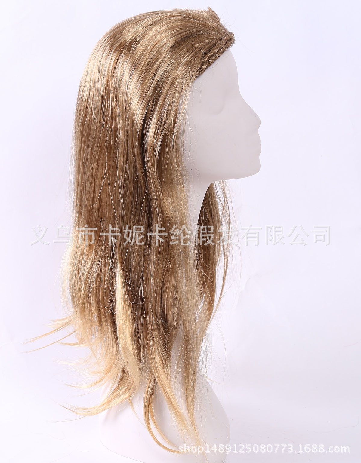 Pelucas de moda populares para mujer pelucas doradas rectas de longitud media con flequillo pelucas realistas