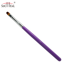 单支紫色杆尼龙毛扁平头笔勾线笔数字油画笔搪胶石膏陶瓷彩绘画笔