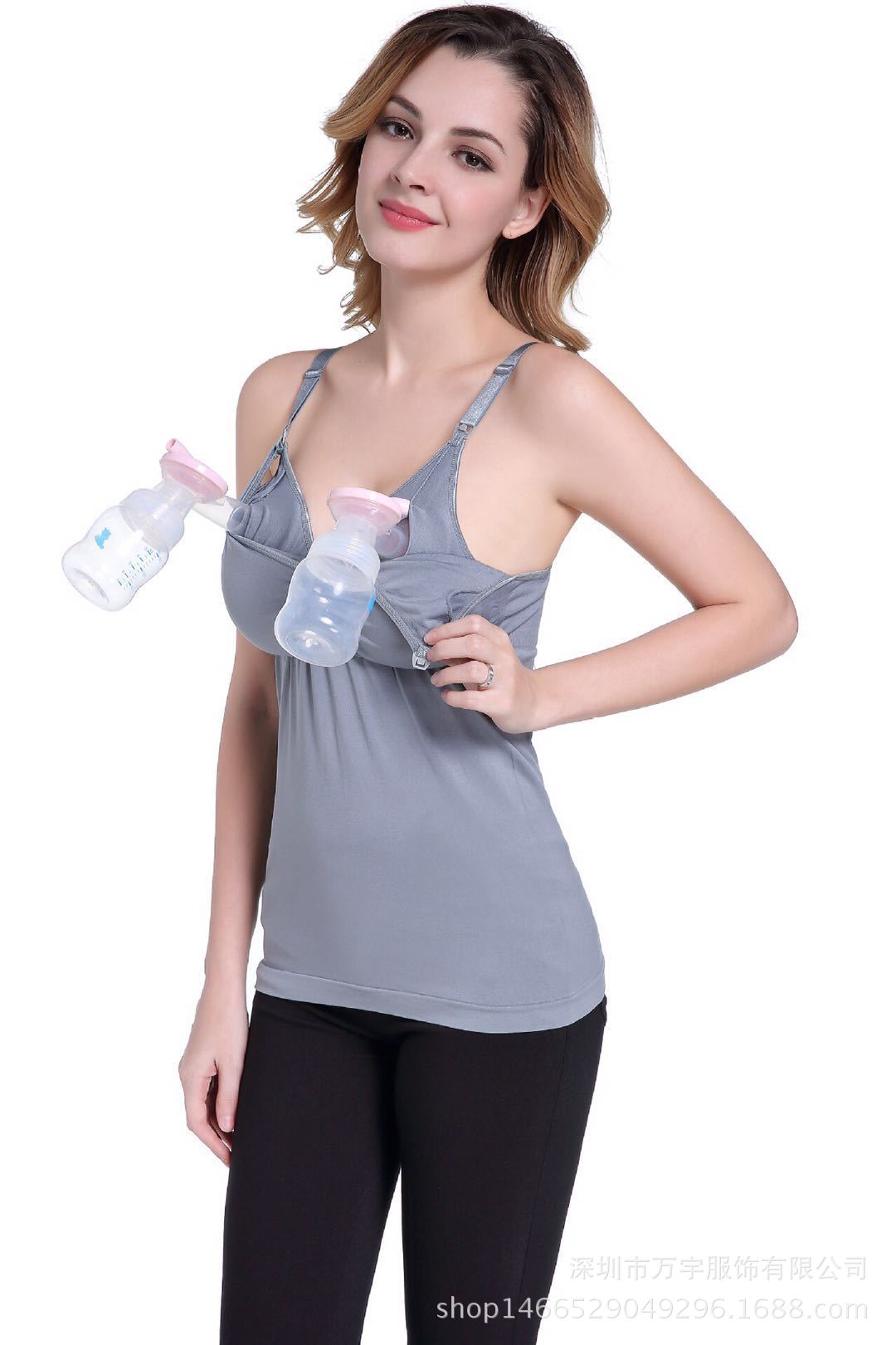 雅芙茵妮免手扶吸奶器专用背心 高弹塑身哺乳文胸 喂奶神器内衣-阿里巴巴