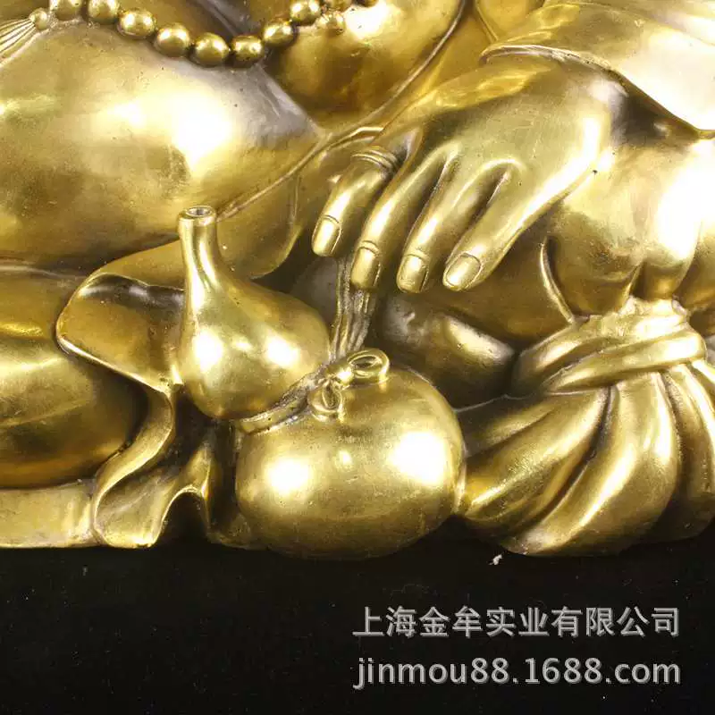 Pure Bronze Maitreya Buddha 60 cm Большая улыбка Будда Статуя для дома ремесла игра